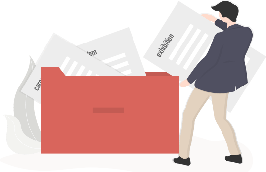 導入製品や展示会出展履歴などから検索できますのイメージイラスト